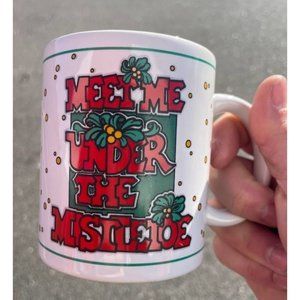 Vintage 'Meet Me At The Mistletoe' Christmas/Holiday Mug